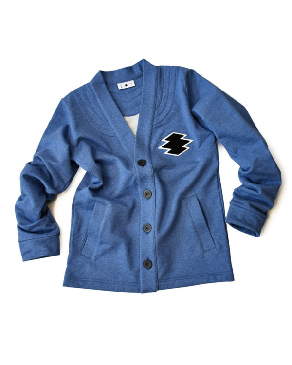 Yoshiyuki / Sweat cadigan #２ "Matsukawa Lozenges" [navy]