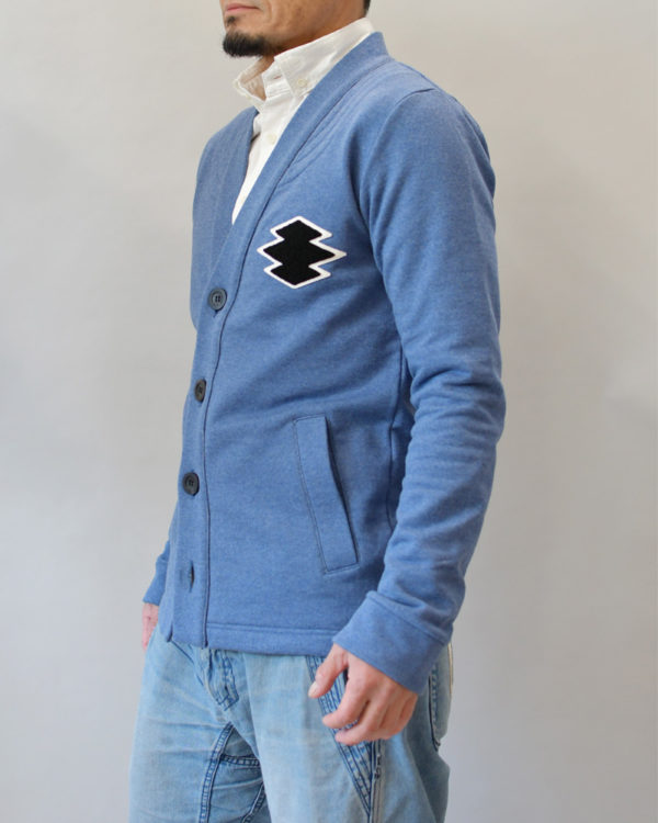 Yoshiyuki / Sweat cadigan #２ "Matsukawa Lozenges" [navy]