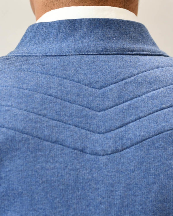 Yoshiyuki / Sweat cadigan #２ "Matsukawa Lozenges" [navy]