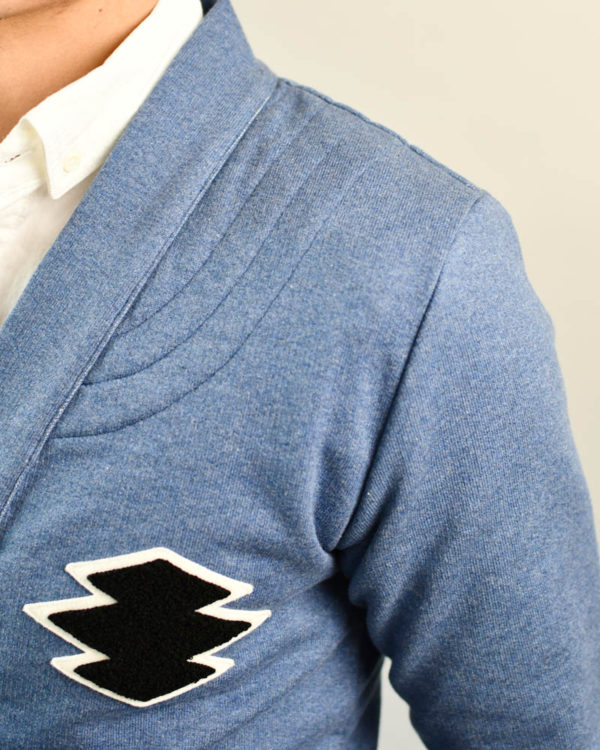 Yoshiyuki / Sweat cadigan #２ "Matsukawa Lozenges" [navy]