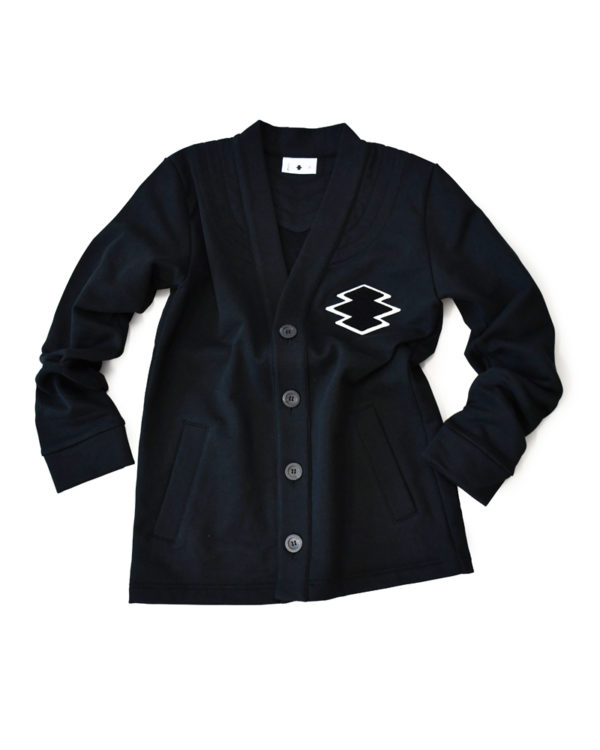 Yoshiyuki / Sweat cadigan #２ "Matsukawa Lozenges" [black]