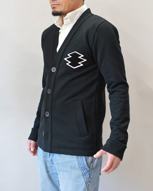 Yoshiyuki / Sweat cadigan #２ "Matsukawa Lozenges" [black]
