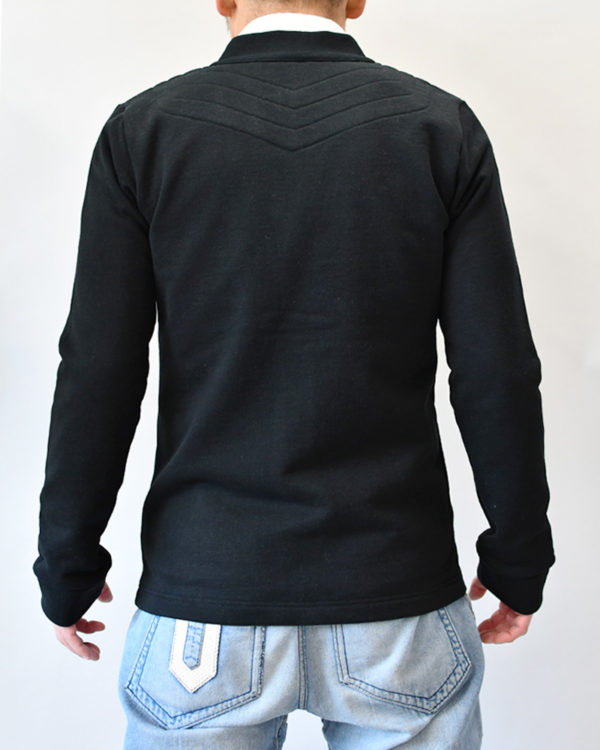 Yoshiyuki / Sweat cadigan #２ "Matsukawa Lozenges" [black]