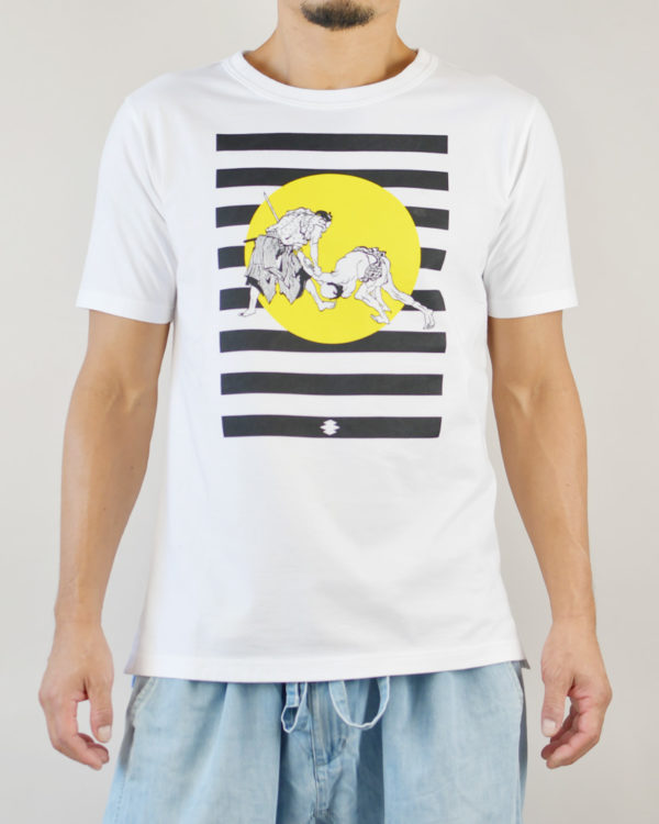 Yoshiyuki / T-shirt #84 "Sword Take-away" [white]