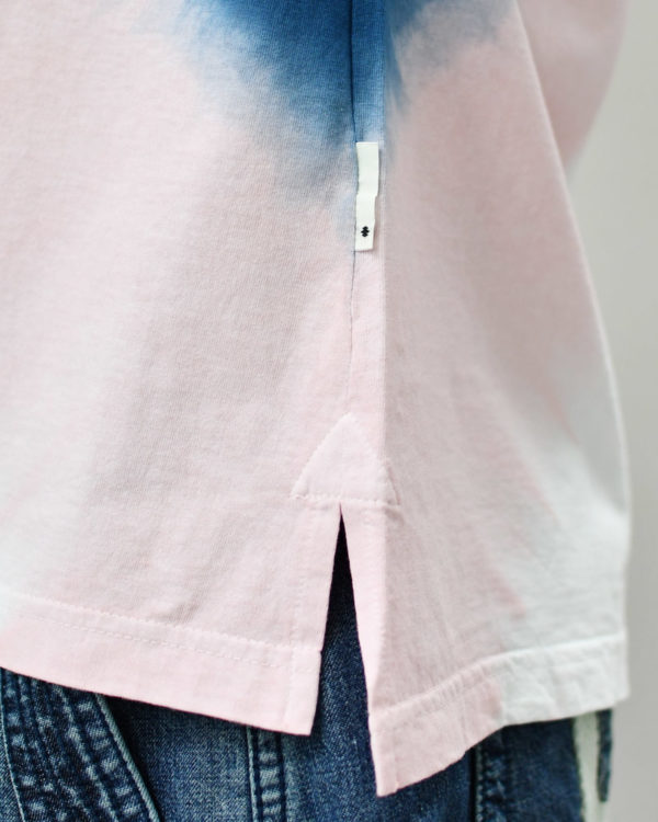 Yoshiyuki / T-shirt #105 "Diagonal-gradation Dye"  [blue&pink]