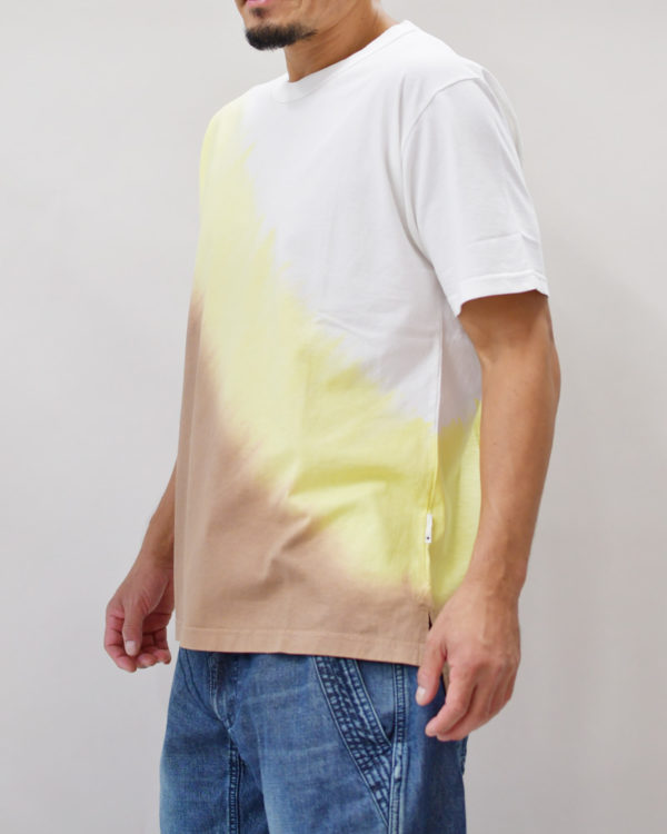Yoshiyuki / T-shirt #105 "Diagonal-gradation Dye"  [brown&yellow]
