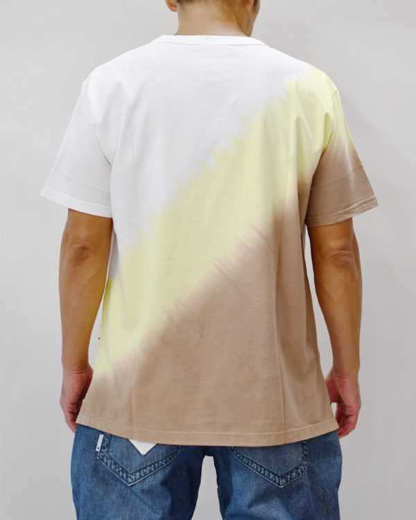 Yoshiyuki / T-shirt #105 "Diagonal-gradation Dye"  [brown&yellow]