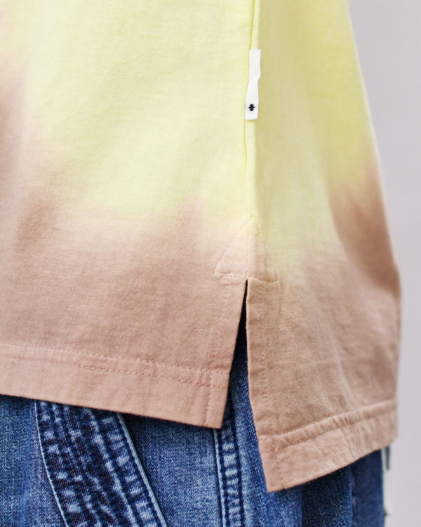 Yoshiyuki / T-shirt #105 "Diagonal-gradation Dye"  [brown&yellow]