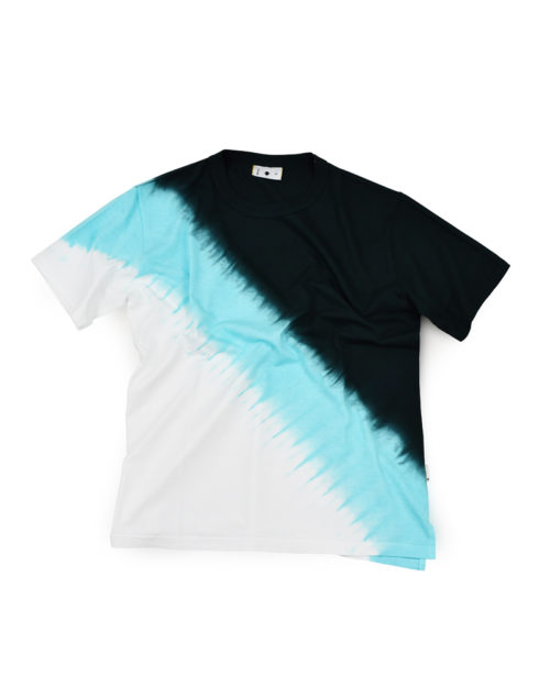 Yoshiyuki / T-shirt #105 "Diagonal-gradation Dye"  [black&sky]