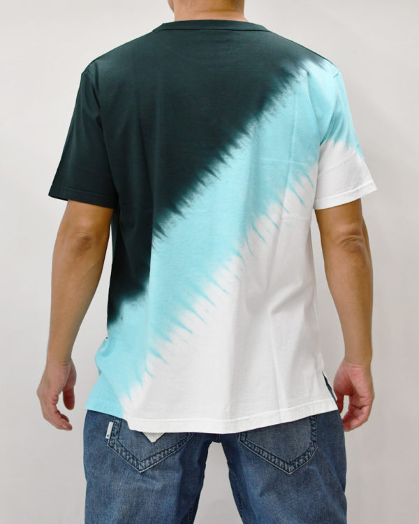 Yoshiyuki / T-shirt #105 "Diagonal-gradation Dye"  [black&sky]