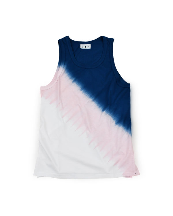 Yoshiyuki / Tank-top #5 "Diagonal-gradation Dye"  [blue&pink]