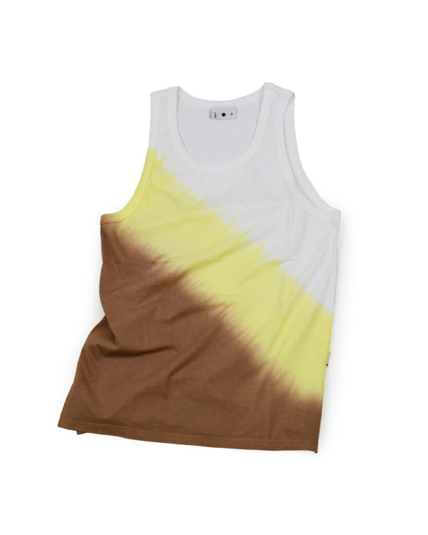 Yoshiyuki / Tank-top #5 "Diagonal-gradation Dye"  [brown&yellow]