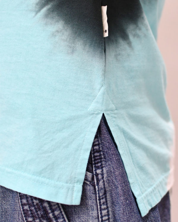 Yoshiyuki / Tank-top #5 "Diagonal-gradation Dye"  [black&sky]